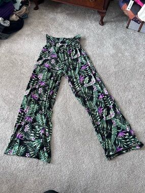 INC International Concepts Tropical Floral Print Pull-On Pants Summer Vacation